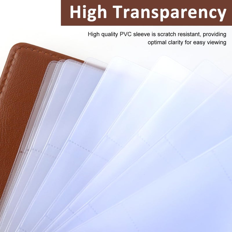Climberty ® Business Cards Holder 150 Pockets PU Leather Cover Travel Business Cards Holder Fit for 3.5x2.3 in Cards, Semi-Transparent Pockets, Versatile for Credit and ID Cards - Image 4