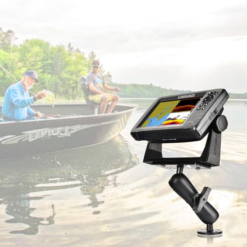 VAUBORTTI Aluminum Fish Finder Mount, Marine Electronic Mount for Boat, C Size 1.5" Ball with T-Bolt Track Base, Compatible with Garmin, Lowrance, Raymarine, for RAM Systems - Image 3