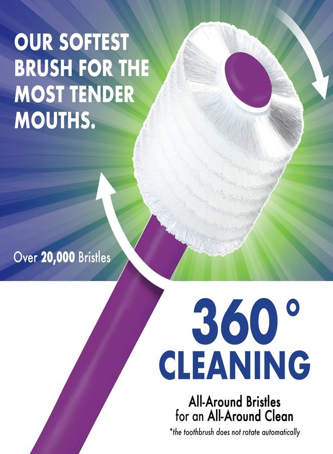 Brilliant Specialty Adult Round Toothbrush for Sensitive Mouths to Support Chemo and Other Sensory Oral Care Needs with Ultra Soft Bristles, Violet, 1 Pack - Image 2