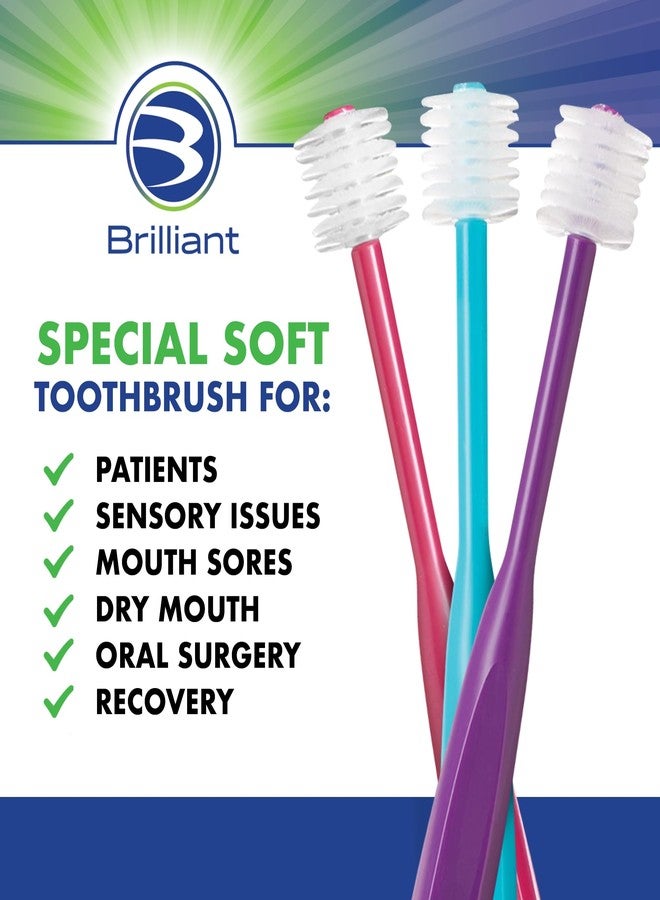 Brilliant Specialty Adult Round Toothbrush for Sensitive Mouths to Support Chemo and Other Sensory Oral Care Needs with Ultra Soft Bristles, Violet, 1 Pack - Image 4