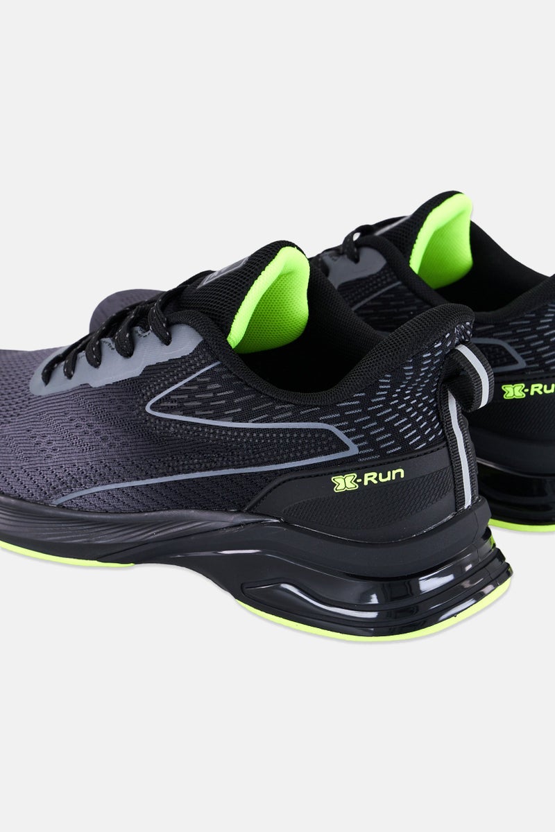 RBX Men Brand Logo Lace Up Running Shoes, Dark Grey - Image 2