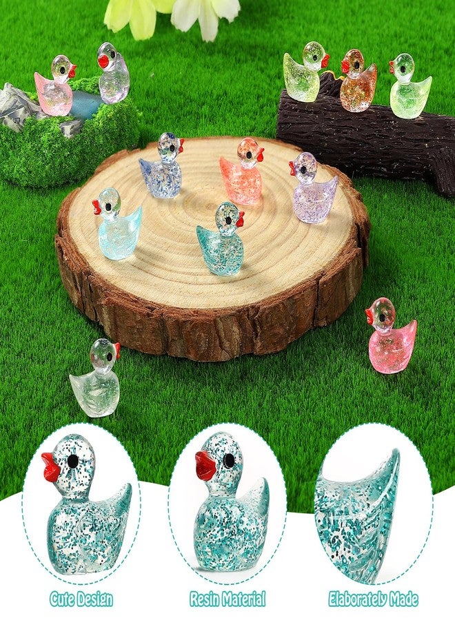 BeadRiver 240PCS Mini Glitter Ducks Resin Tiny Ducks for Miniature Landscape Plastic Small Animal Little Figures for Hide Prank Fairy Garden Accessories Dollhouse Aquarium Decor - Image 3