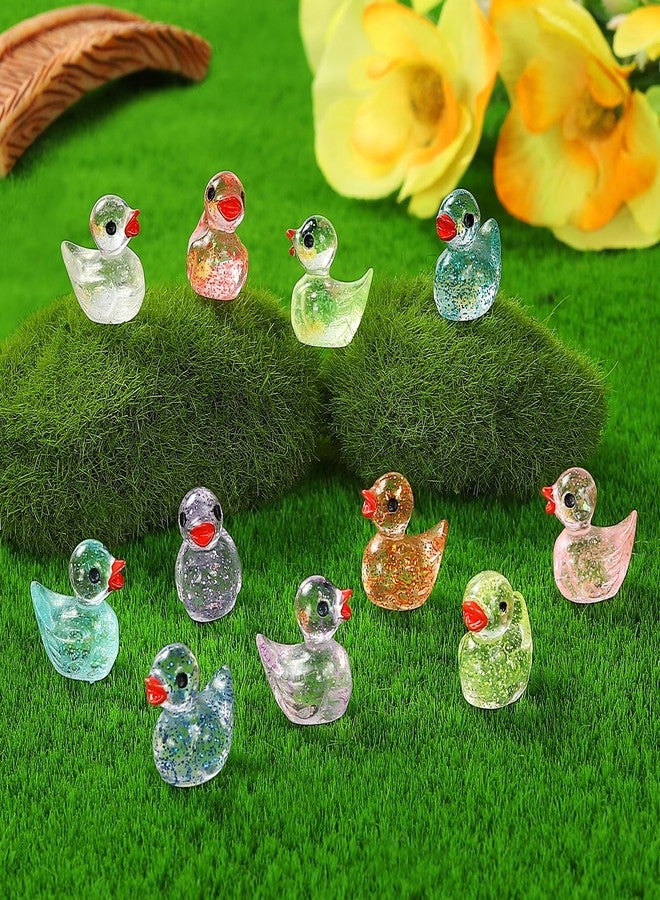 BeadRiver 240PCS Mini Glitter Ducks Resin Tiny Ducks for Miniature Landscape Plastic Small Animal Little Figures for Hide Prank Fairy Garden Accessories Dollhouse Aquarium Decor - Image 5