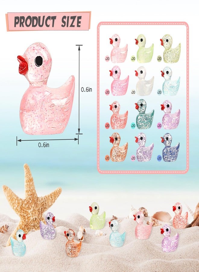 BeadRiver 240PCS Mini Glitter Ducks Resin Tiny Ducks for Miniature Landscape Plastic Small Animal Little Figures for Hide Prank Fairy Garden Accessories Dollhouse Aquarium Decor - Image 2