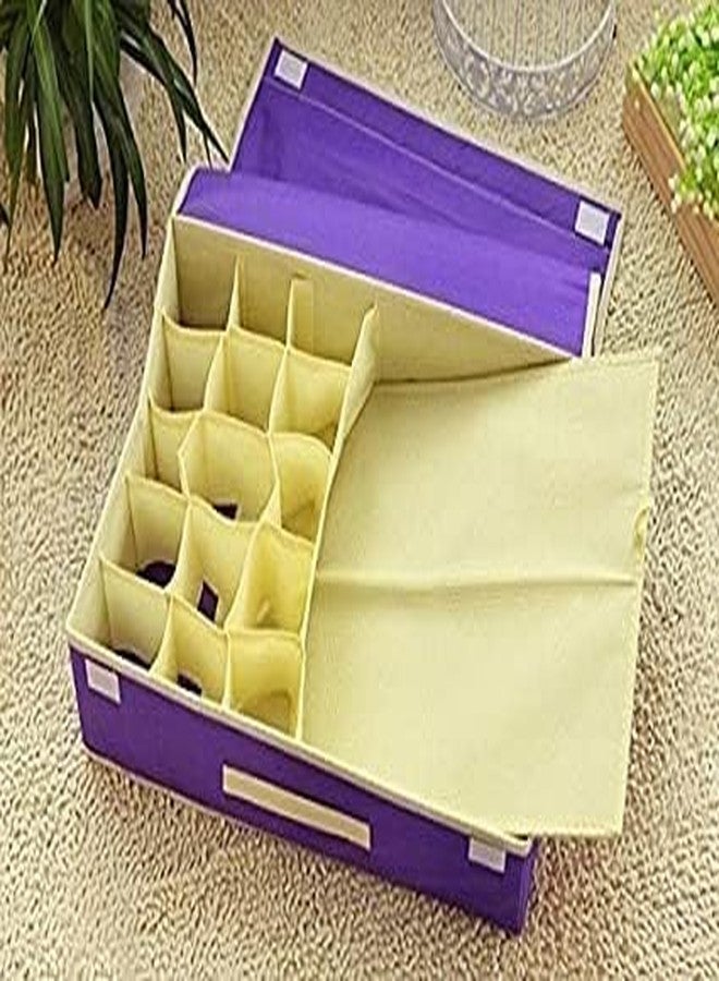 JIGVA 15+1 ‑Compartment Foldable Lingerie Organizer – Compact Fabric Bin for Bras, Panties, Socks – Perfect Under‑Drawer & Closet Storage, Multuicolor - Image 2