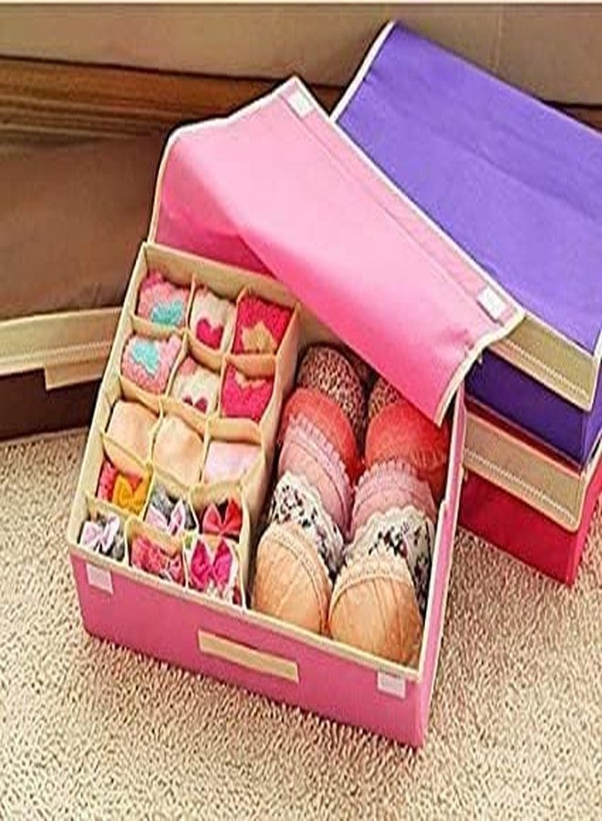 JIGVA 15+1 ‑Compartment Foldable Lingerie Organizer – Compact Fabric Bin for Bras, Panties, Socks – Perfect Under‑Drawer & Closet Storage, Multuicolor - Image 5