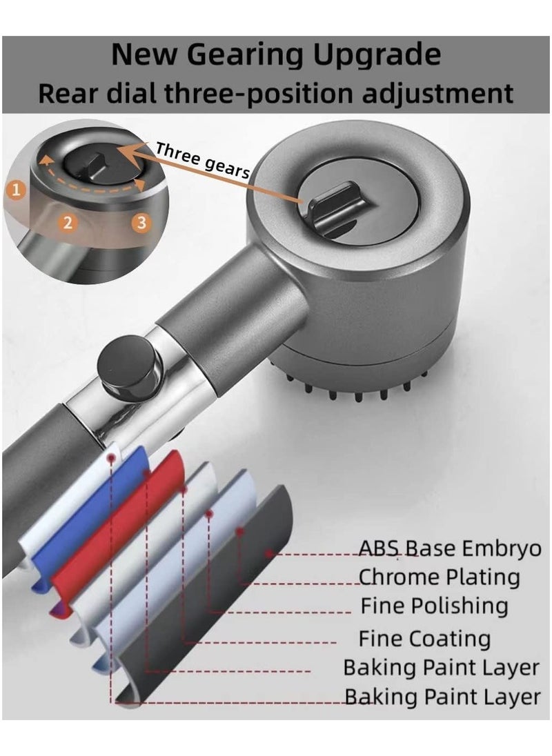 رأس دش عالي الضغط، رأس دش قابل للتعديل بثلاثة أوضاع، رأس دش تدليك مضاد للترسبات الجيرية مع إيقاف المياه، رأس دش موفر للمياه - pzsku/Z7ED25B0C43BD13C0949AZ/45/_/1736878512/15c35b76-0b9c-4025-89ac-fc9a78b53e47