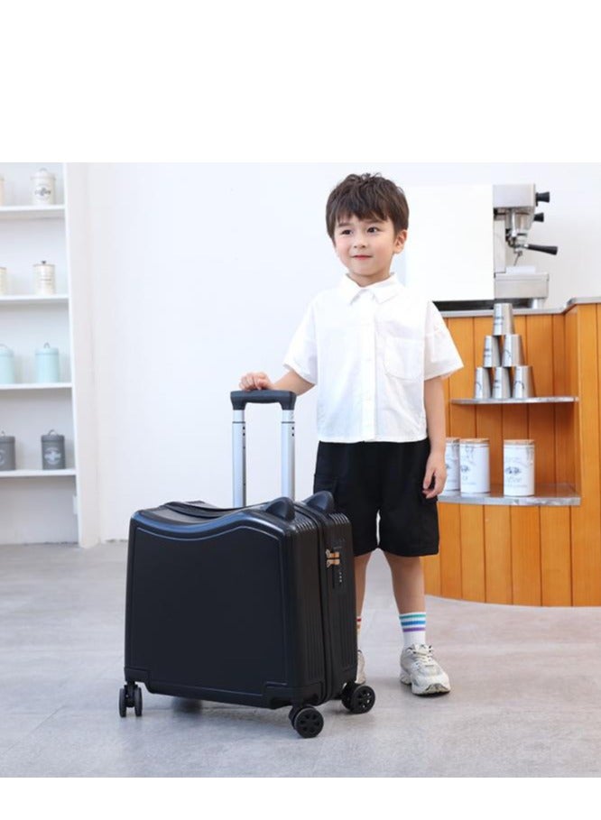 Golden 20" Ride-On Kids Suitcase with Double Spinner Wheels Cute Lightweight Tow-Along Luggage Carry on Hardside Trolly Case with Password Lock for Travel - Image 1