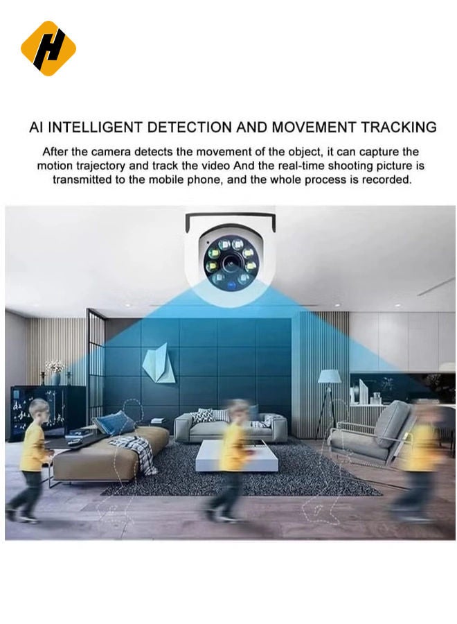 HuHa 2Pcs Light Bulb Security Camera 2.4GHz & 5G WiFi Outdoor, 1080P E27 Light Socket Security Camera, Indoor 360° Home Security Cameras, Full Color Day and Night, Smart Motion Detection  - Image 4