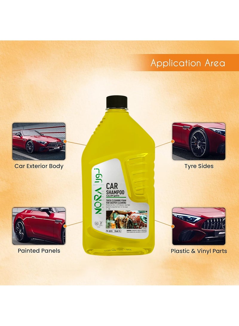NORA Car shampoo thick cleaning foam deep cleaning protect car paint, UV protection shampoo 1L N-205 - Image 5