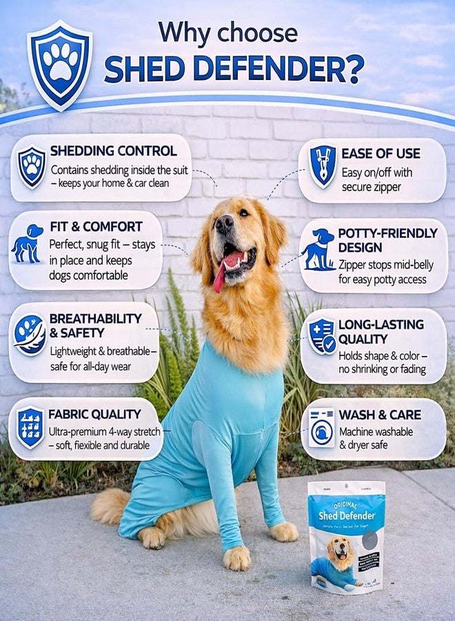 Shed Defender Sport Dog Onesie for Shedding — Seen on Shark Tank, Dog Shed Suit, Dog Pajamas, Anti Shedding Bodysuit for Dogs, Lightweight Breathable Dog Suit, Anxiety Calming Shirt, Designed in USA - Image 2