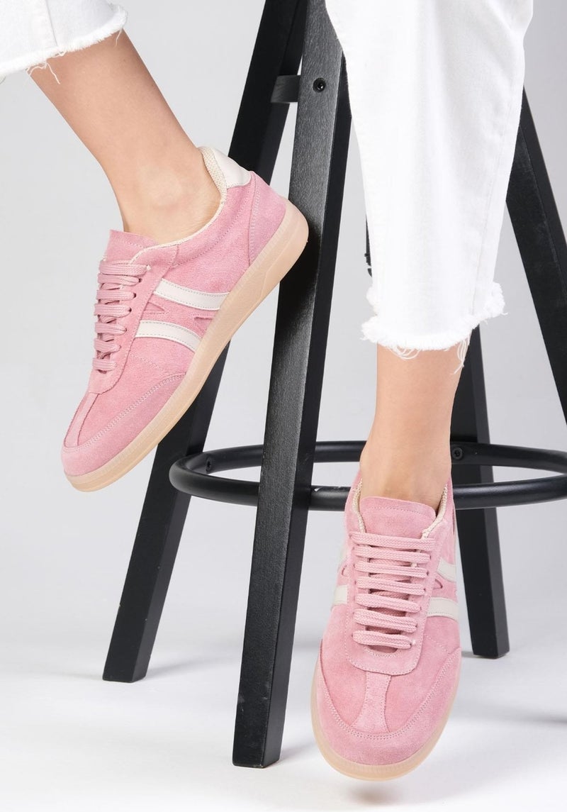 Mio Gusto Valda Suede Powder Color Women's Sneakers - Image 5