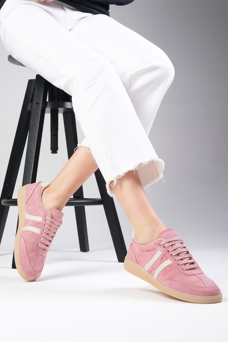 Mio Gusto Valda Suede Powder Color Women's Sneakers - Image 3