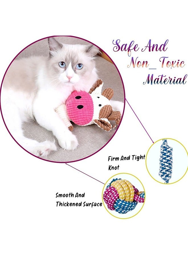 7 Pcs Pet Puppy Toys Gift Set For Small Dogs Cute Squeaky Dog Toys Durable Puppy Teething Toys Rope Toys Puppy Chew Toys - Image 3