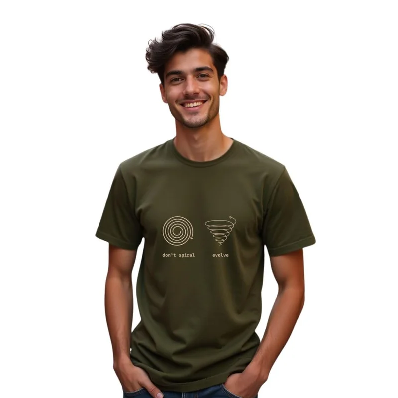 NOBERO Graphic Printed Olive Green T-Shirt for Men