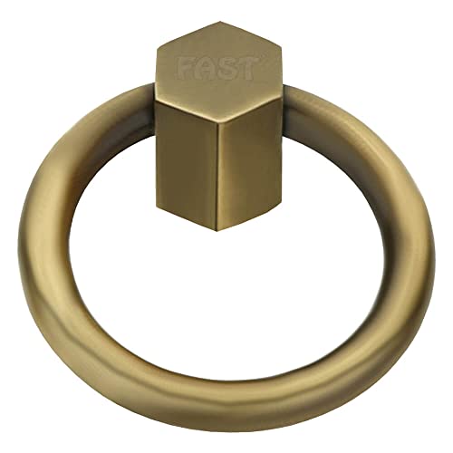 FAST PK05 Brass Antique Chest Pull Handle 35mm Round Kadi for Small Cabinet Furniture Drawer & Door Handles (4) - Image 2