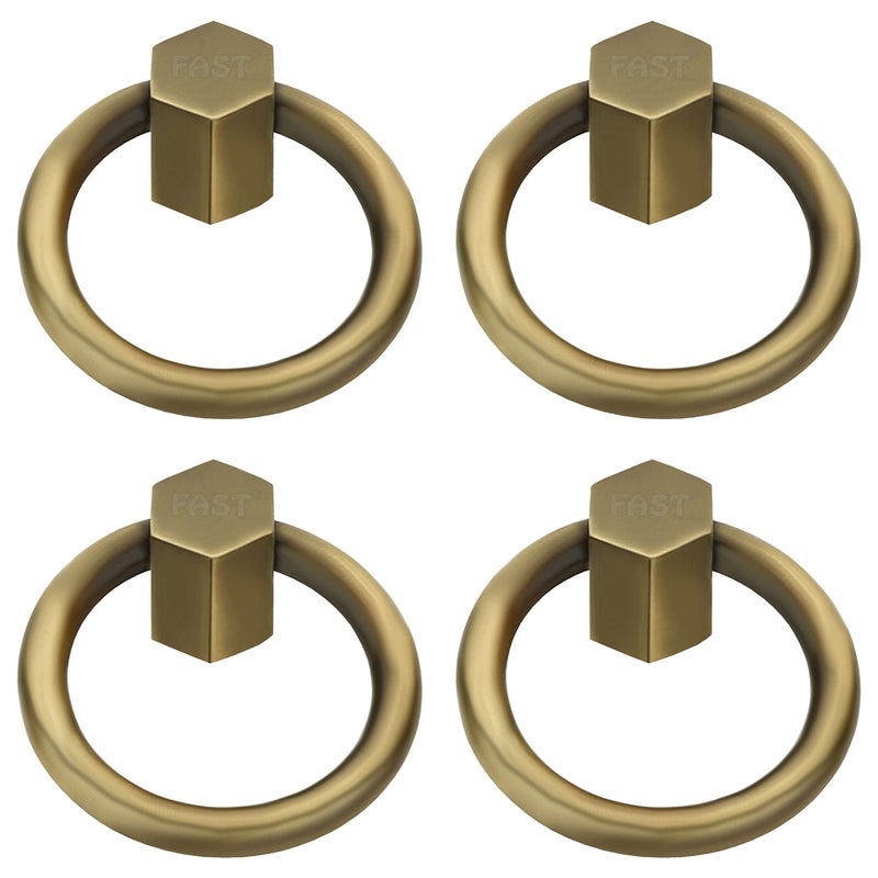 FAST PK05 Brass Antique Chest Pull Handle 35mm Round Kadi for Small Cabinet Furniture Drawer & Door Handles (4) - Image 4