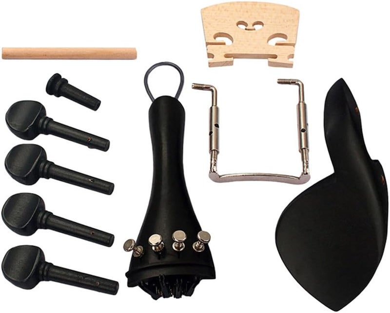 klarako Violin Parts Accessories 4/4 Tuning Pegs&Chinrest&Endpin&Tailpiece&Bridge - Image 3