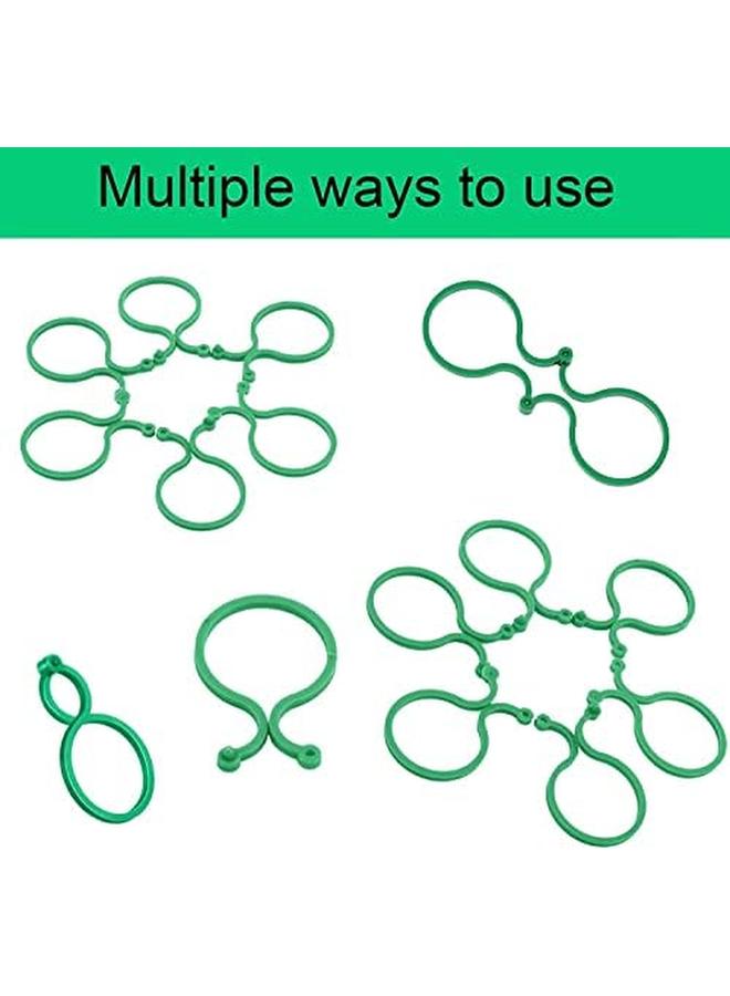 إكسفور مشابك دعم النبات 100 قطعة من مشابك دعم نباتات الحديقة ومشابك الطماطم ومشابك نباتية ومشابك زهرة كرمة الطماطم وأقفال النباتات لتأمين نباتات التسلق باللون الأخضر - Image 4