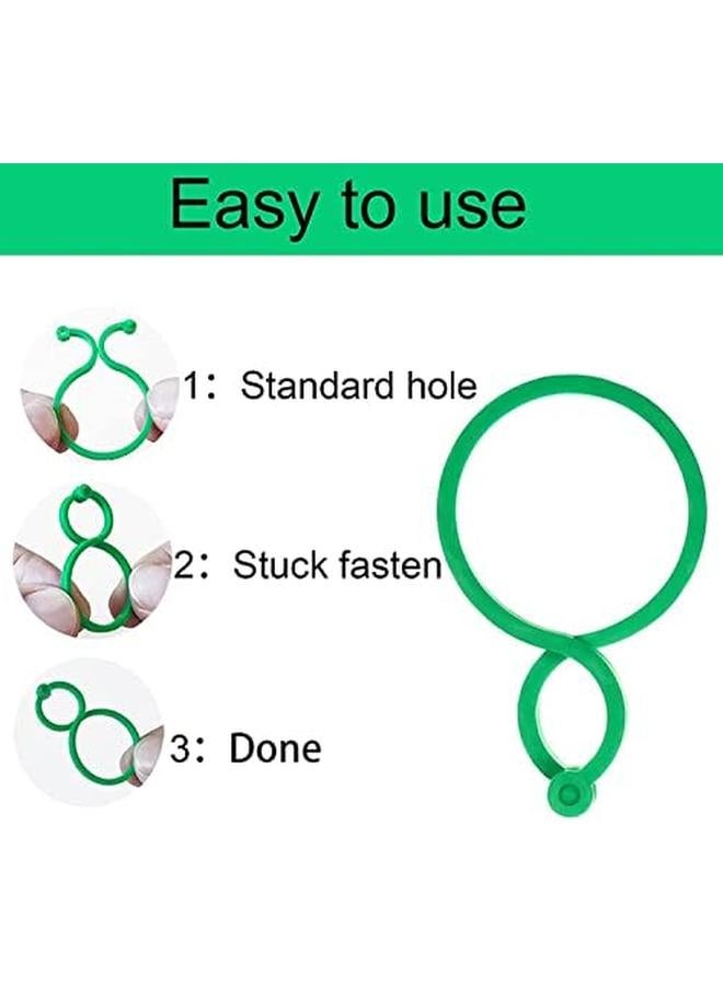 إكسفور مشابك دعم النبات 100 قطعة من مشابك دعم نباتات الحديقة ومشابك الطماطم ومشابك نباتية ومشابك زهرة كرمة الطماطم وأقفال النباتات لتأمين نباتات التسلق باللون الأخضر - Image 3