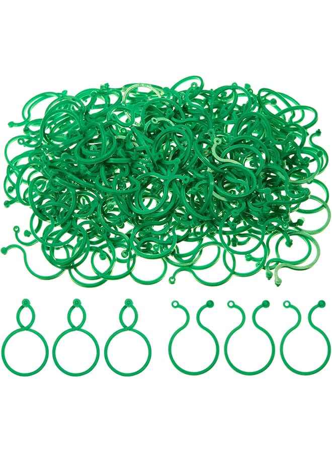 إكسفور مشابك دعم النبات 100 قطعة من مشابك دعم نباتات الحديقة ومشابك الطماطم ومشابك نباتية ومشابك زهرة كرمة الطماطم وأقفال النباتات لتأمين نباتات التسلق باللون الأخضر - Image 1