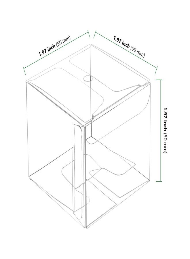 HAKZEON 100-Pack 2x2x2 Inch Clear Candy Apple Boxes with Hole, Transparent PET Plastic Favor Treat Boxes for Caramel Apples, Cake Pops, Chocolates, Cookies, Holiday Gifting - Image 2