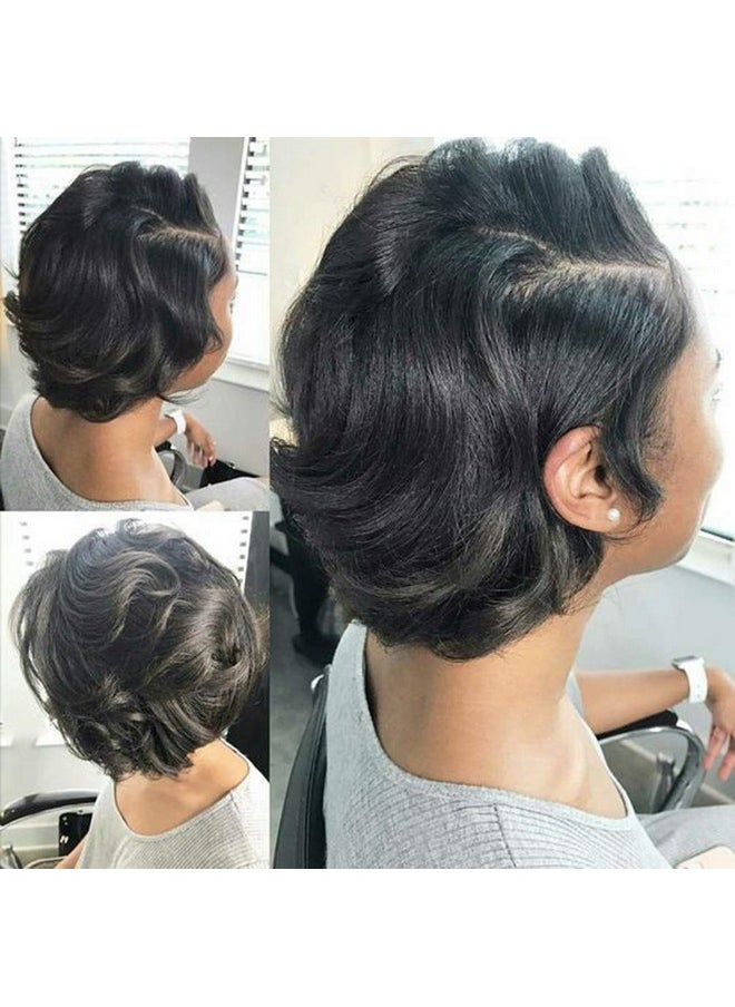 luxnovolex عروض 4 حزم من شعر برازيلي بكر مموج بدرجة 8A، شعر بشري غير معالج بنسبة 100%، وصلات شعر قصيرة مخيطة (موجة الجسم 8/8/8/8 بوصة)  - Image 1
