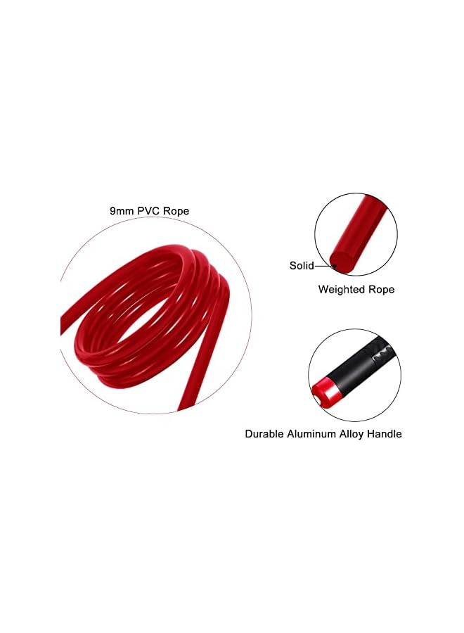 PROMASS Weighted Jump Rope For Women,Men,Heavy Jump Rope With Adjustable Bold Pvc Rope,Ball Bearing Aluminum Handle,Great For Crossfit Training, Boxing, And Mma Workouts - Image 3
