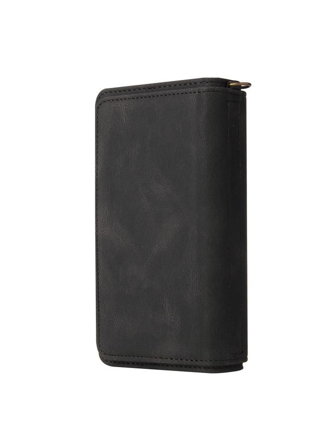 Zaboon Case For iPhone 12 / 12 Pro Skin Feel PU + TPU Horizontal Flip Leather Case with Holder & 15 Cards Slot & Wallet & Zipper Pocket & Lanyard - Image 3