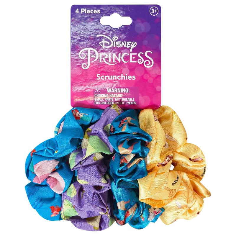 LUV HER Disney Princess Cute Scrunchies for Girls of All Ages  4 Large Hair Scrunchies for Girls  4 Printed Scrunchies with Your Favorite Characters  Hair Accessories for girls 3