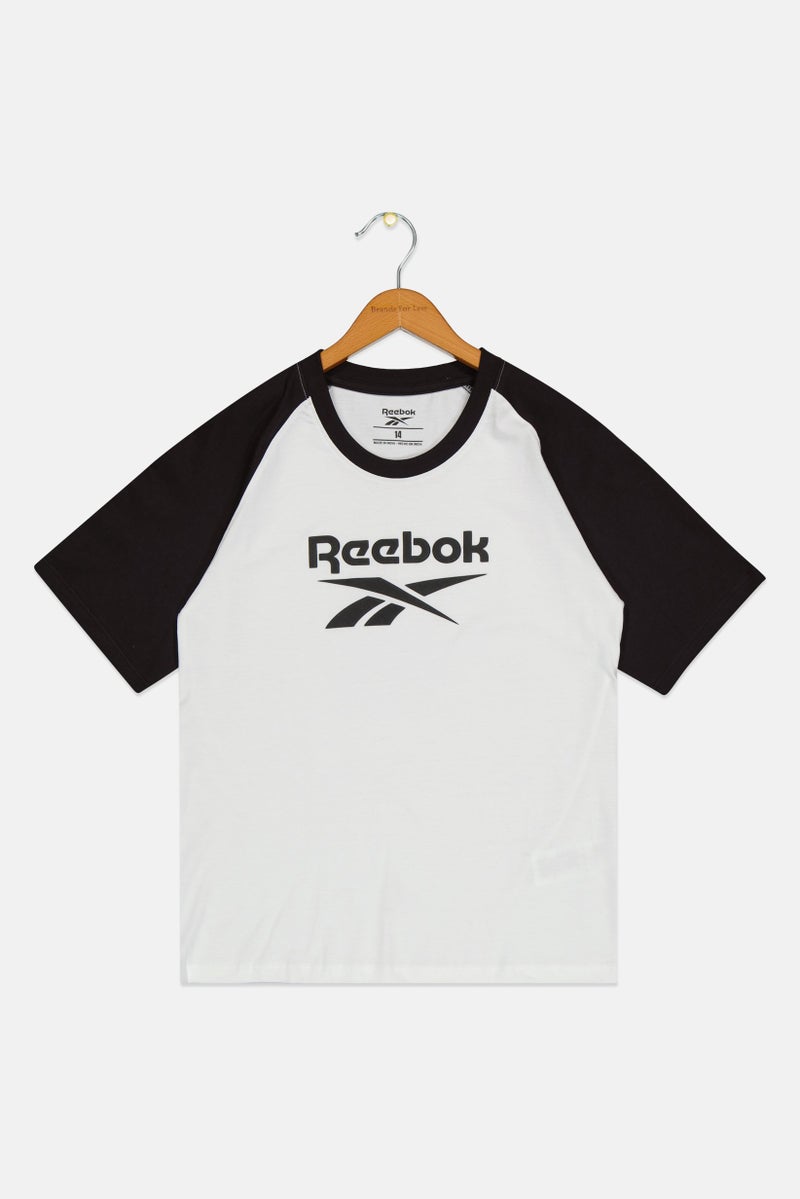 Reebok Kids Boy Crew Neck Short Sleeve Outdoor T-Shirt, White - Image 3