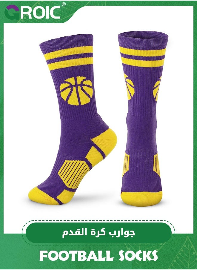 GROIC Sports Basketball Woven Mid-Calf Socks, Elite Basketball Socks, Athletic Socks with 3D Ankle Protection, Football & Running Socks, Compression Cushion Sport Socks Unisex  - Image 4