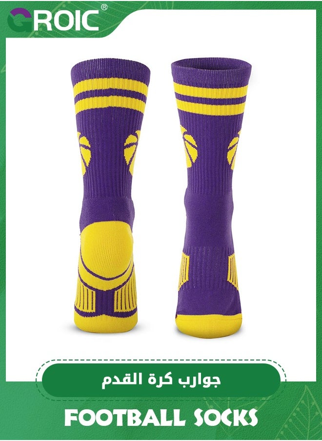 GROIC Sports Basketball Woven Mid-Calf Socks, Elite Basketball Socks, Athletic Socks with 3D Ankle Protection, Football & Running Socks, Compression Cushion Sport Socks Unisex  - Image 3