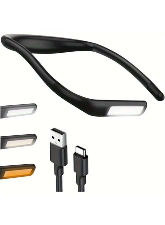 Black Rechargeable Reading Light With Memory Function Portable Clip Bookmark Lamp - Image 3