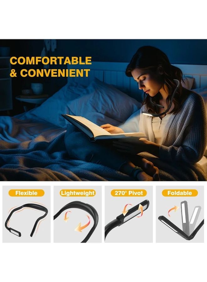 Black Rechargeable Reading Light With Memory Function Portable Clip Bookmark Lamp - Image 4