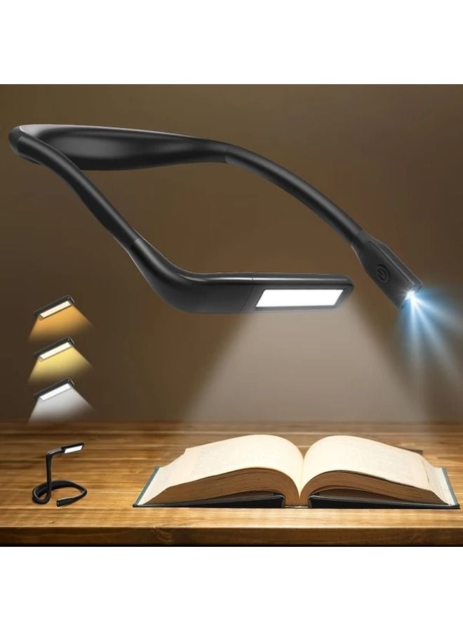 Black Rechargeable Reading Light With Memory Function Portable Clip Bookmark Lamp - Image 2