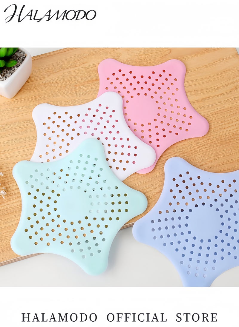 Generic Premium Starfish Shaped Drain Hair Catcher Silicone Drain Strainer Anti Clog Drain Cover for Bathroom Kitchen Bathtub Sink Shower Anti Slip Suction Cup Filter  - Image 2