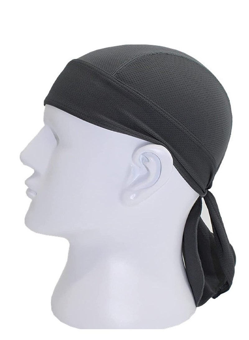2 Pack Head Wraps Cycling Beanie Caps Dew Rag Skull Caps Pirate Hats Helmet Liner Bandana Head Wrap Doo Rags For Men Women(Black,White)  - Image 5