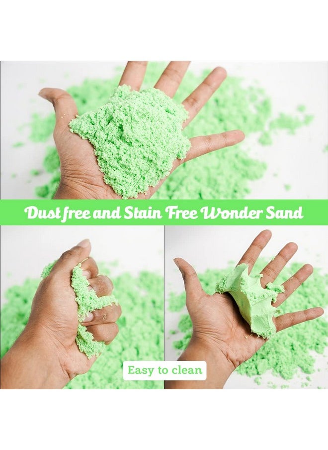 راتاناز رمل ناعم من Wonder Sand سعة 500 جرام للأطفال بقالب كبير واحد (بدون صينية) (لون أخضر) - رمل غير لاصق وسهل التشكيل للعب الإبداعي  - Image 3