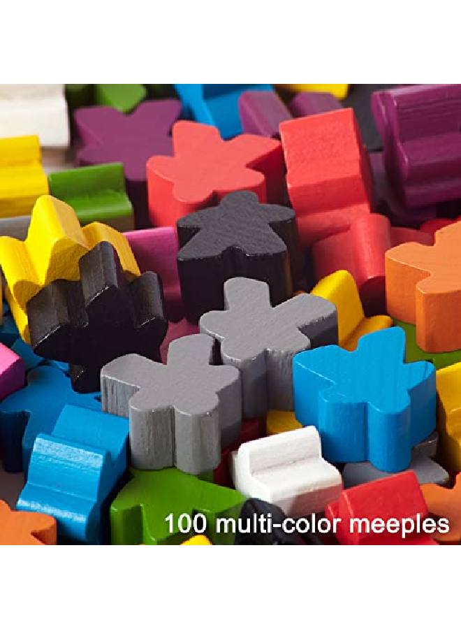 Apostrophe Games 100 Wooden Meeples Family Games Accessories Multicolor Board Game Tokens Ideal For Sorting, Counting, Classrooms, Replacement Pieces - Image 4