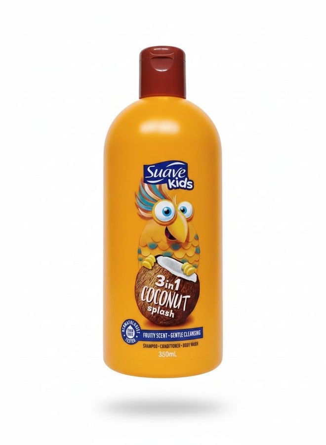سواف شامبو وبلسم وغسول للجسم 3 في 1 من سواف كيدز - برائحة جوز الهند المنعشة، لطيف ولا يسبب الدموع، 350 مل - عناية مرطبة للشعر والبشرة للأولاد والبنات - Image 1