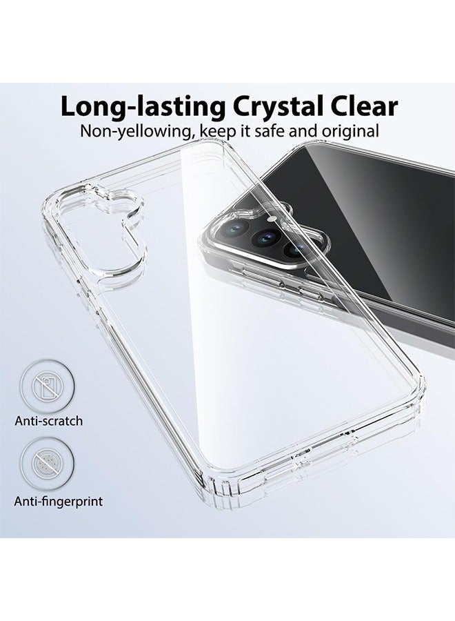 HS For Samsung Galaxy A55 5G Shockproof Protective Case Cover With Hard Back Sheel, Non-Yellowing, Anti-Scratch, Drop Protection, Slim Fit Cover Case For Samsung Galaxy A55, Clear - Image 2