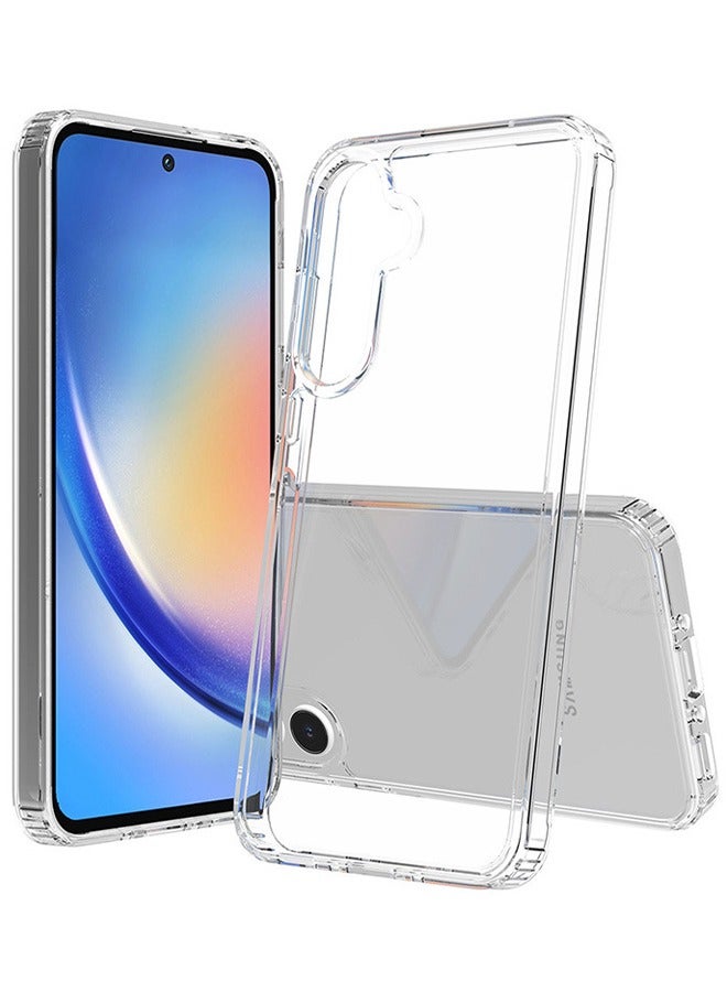 HS For Samsung Galaxy A55 5G Shockproof Protective Case Cover With Hard Back Sheel, Non-Yellowing, Anti-Scratch, Drop Protection, Slim Fit Cover Case For Samsung Galaxy A55, Clear - Image 1