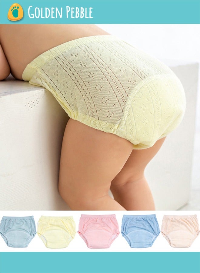 bbet Potty Training Pants 5 Pieces Breathable Training Pants Potty Training Underwear, Washable Cloth Diaper for Baby 6 Layers Breathable Cotton Absorbent Trainer Pants for Toddler Baby Boys Girls Waterproof,Reusable  Diaper Size L - Image 1