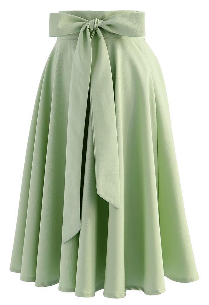 JANAK Creation Women's Poly Crepe Skirt (Light Green) - Image 1