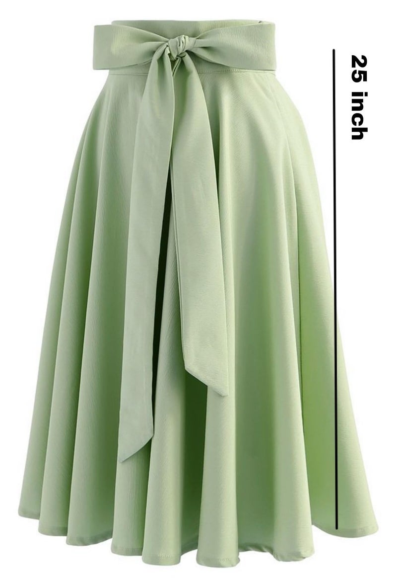 JANAK Creation Women's Poly Crepe Skirt (Light Green) - Image 2
