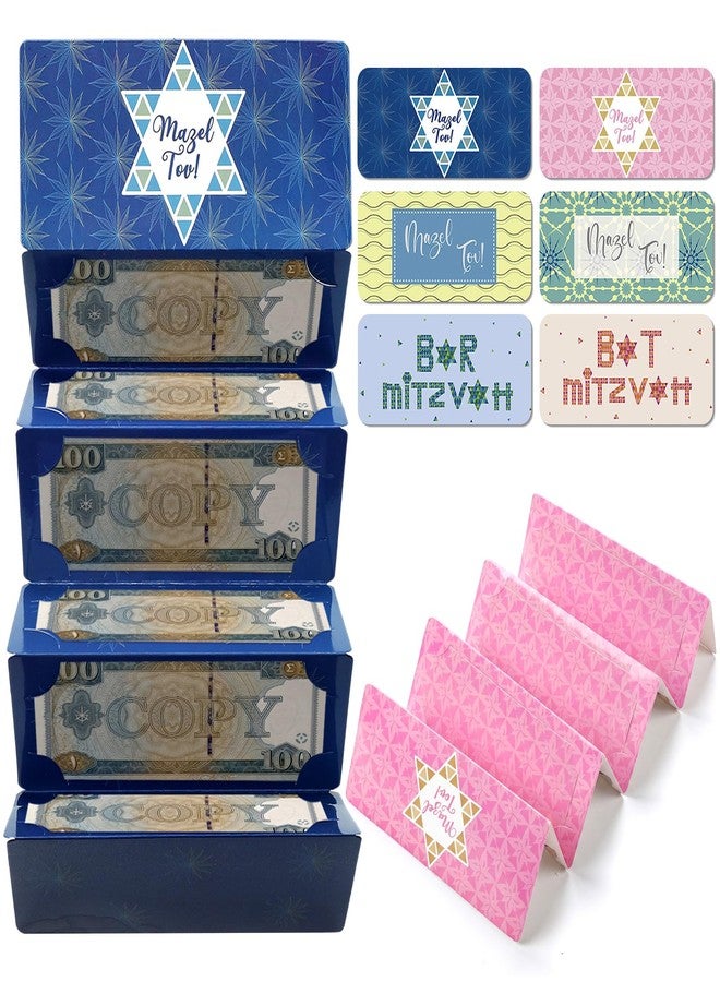 Bulyoou 6 Pcs Bar Mitzvah Surprise Money Holder with Envelopes 6.88x2.95" Jews Bat Bar Barmitzvah Money Cash Present Birthday Gift Check Holder Party Favor 6 Festive Designs with 10 Slots - Image 1