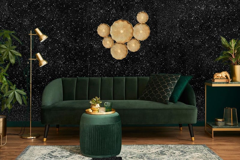 Kitico Glitter Black Wallpaper 17.7"x78.7" Self-Adhesive Peel and Stick Decorative DIY Decoration - Image 3