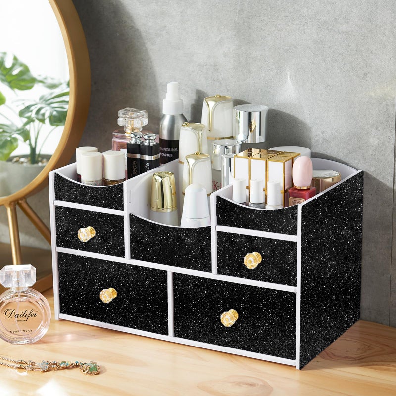 Kitico Glitter Black Wallpaper 17.7"x78.7" Self-Adhesive Peel and Stick Decorative DIY Decoration - Image 5