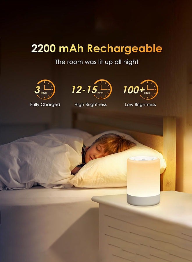 Touch Night Light for Baby Nursery, Small Cordless Lamp, Dimmable Portable Rechargeable Battery Operated Night Light, Wireless Bedside Mini Lamp for Bedroom, Bathroom - Image 4